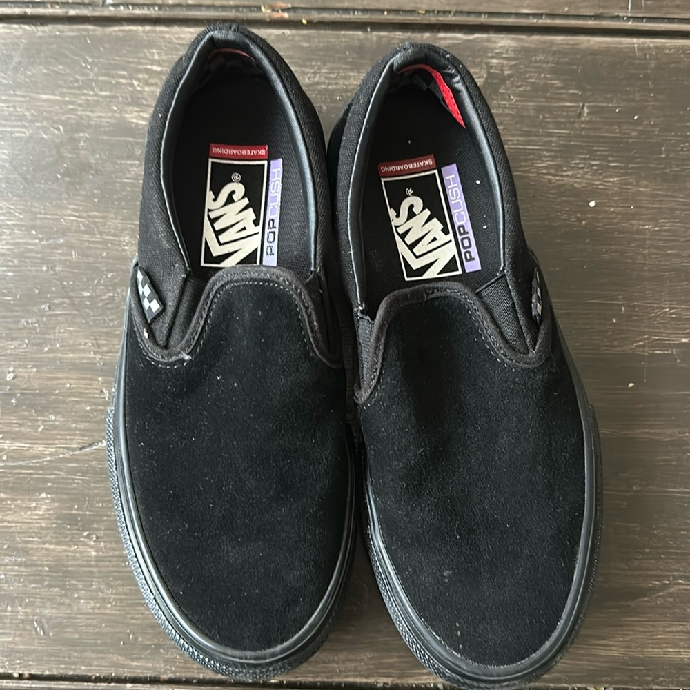 Pop Cush Black Van Slip Ons